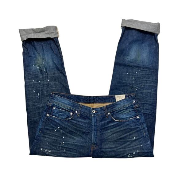 Prospective Flow Jeans USA Selvedge Button Fly Redlines Denim Pants 38x35 - Picture 4 of 5